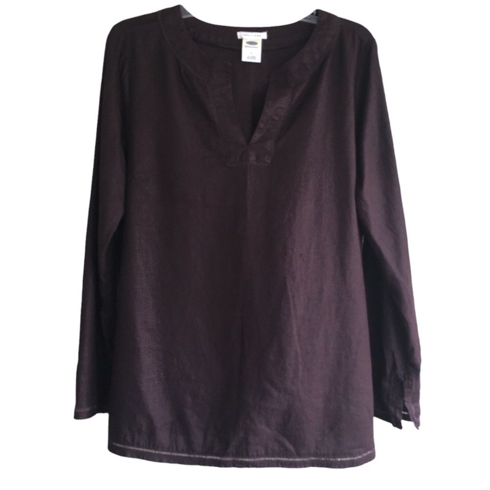 Y2K Vintage Brown Linen Maternity Tunic from Old Navy